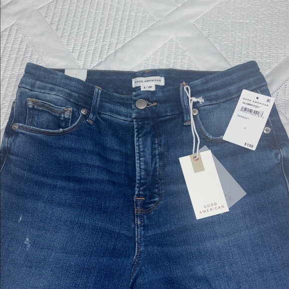 NWT Good American Good Legs Crop Mini Boot Leg Jeans Size 2 / 26 - Picture 4 of 5